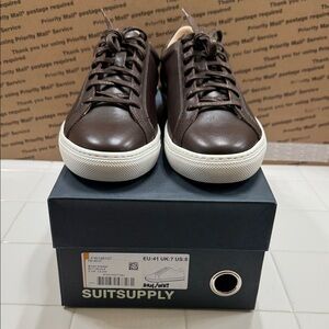 Suitsupply Dark Brown Leather Sneakers